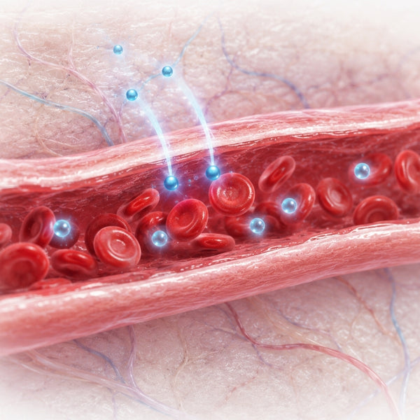 Glucosamine enters the bloodstream.